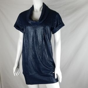 GUCCI Short Sleeve Metallic Mini Dress